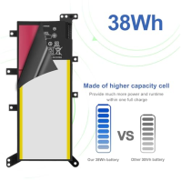 Exmate Upgrade Capacity 37Wh Laptop Battery C21N1347 pro Asus A555 A555L F555 F555L F555LD K555 K555L K555LD R556 R556L X555 X55